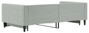világosszürke kihúzható bársony heverő 100 x 200 cm