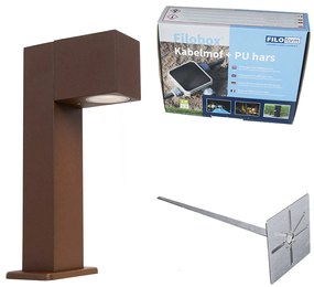 Ipari kültéri állólámpa rozsdabarna 30 cm IP44 - Baleno