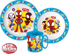 Pókember Spidey étkészlet, micro műanyag szett bögrével 350 ml