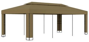 tópszínű dupla tetős pavilon 3 x 6 m 180 g/m²