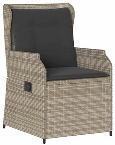 Kerti pad párnával 2 pcs Világosszürke Poli rattan