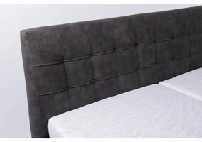 Kárpitozott VIOLET ágy tárolóval, matrac nélkül, 180x200 cm, sötétszürke