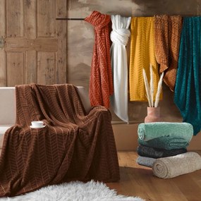 Zöld mikroflanel ágytakaró 180x220 cm Arya – douceur d'intérieur