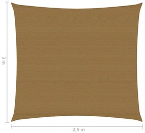 tópszínű HDPE napvitorla 160 g/m² 2,5 x 3 m