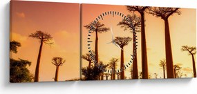 Kép - Naplemente a Baobab Alley-ben (órával) (90x30 cm)