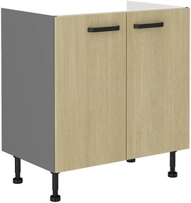 Alsó konyhaszekrény a mosogató alá Scarmi 80 ZL 2F BB (Antracit + Herringbone scandi). 1049778