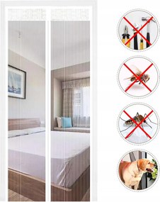Szúnyogháló Mágneses Függöny Fehér Csipkével 140x240 cm