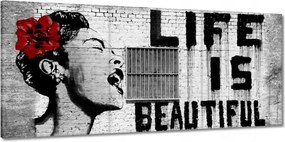 Festmények 150x70 Banksy Life is Beautiful