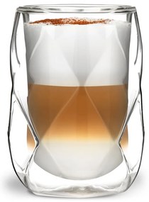 Geo 2 db-os duplafalú lattés pohár készlet, 350 ml - Vialli Design