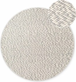 Világosszürke-krémszínű kézi szövésű gyapjú kerek szőnyeg ø 160 cm Lyon Beans – Elle Decoration