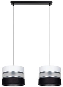 Csillár zsinóron CORAL 2xE27/60W/230V fekete-fehér