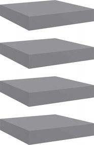 vidaXL 4 db szürke MDF lebegő fali polc 23 x 23,5 x 3,8 cm