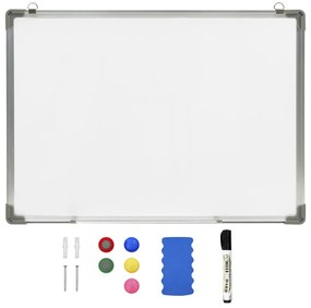 vidaXL szárazon letörölhető fehér acél mágnestábla 70 x 50 cm