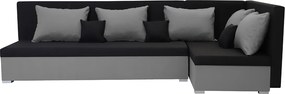 ARO Kinyitható sarokkanapé Fekete/világosszürke