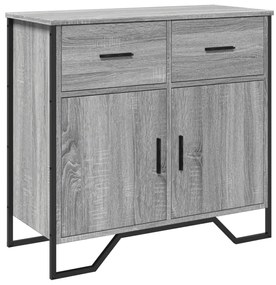 szürke sonoma színű szerelt fa tálalószekrény 79,5x35,5x74,5 cm