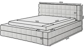 Szürke kárpitozott ágyneműtartós franciaágy ágyráccsal 180x200 cm Dizzle – ELTAP