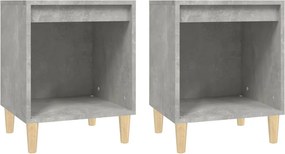 vidaXL 2 db betonszürke éjjeliszekrény 40x35x50 cm