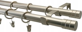 Fém Függönykarnis Loft Dupla 19 MIX Végű Szatén 320cm galvanizált