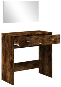 füstös tölgy színű fésülködőasztal tükörrel 80x39x80 cm