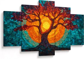 Kép - Az élet fája és a nap mozaikban (150x105 cm)