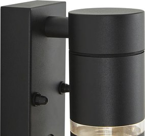 Modern fekete kültéri fali lámpa IP44 mozgásérzékelővel - Ensam