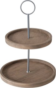 Dekorációs Patera Fából, Kétszintes, Saját Készítésű, Magassága 35 CM, Boltze Home