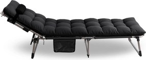 Leżak Ogrodowy Łóżko Polowe VENUS Czarne