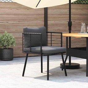 fekete polyrattan kerti szék párnákkal