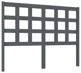 szürke tömör fenyőfa ágyfejtámla 125,5 x 4 x 100 cm