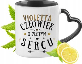 Violeta Bögre Fekete Szív Alakú Füllel Ajándék Nyomtatott