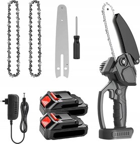 Akkumulátoros Szénkefe Nélküli Láncfűrész 8” 2xAKU 21V Ágfűrész