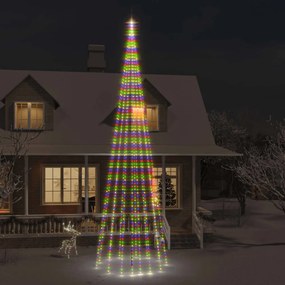 karácsonyfa zászlórúdon 1134 színes LED-del 800 cm