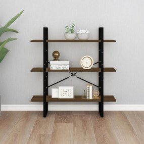 barna tölgyszínű szerelt fa könyvszekrény 100 x 30 x 105 cm