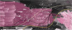 Kép - Rózsaszín-fekete absztrakció (120x50 cm)