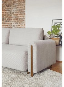 Világosszürke kordbársony kinyitható-tárolóhelyes kanapé 244 cm Arcadova – ELTAP