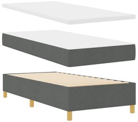Boxspring Ágy Matrac és Pad Sötétszürke 90x190 cm Szövet
