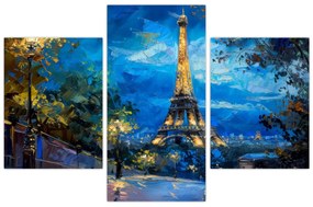 Kép - Olajfestmény az Eiffel-toronyról (90x60 cm)