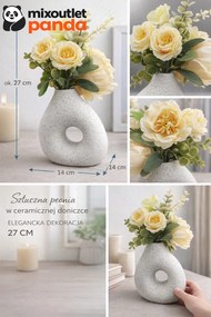 Mesterséges Peónia Kerámia Virágcserépben 27 cm Elegáns Dekoráció