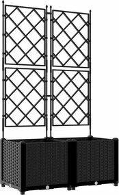 vidaXL Kerti cserép 2 pcs Fekete 80 x 40 x 143 cm Acél
