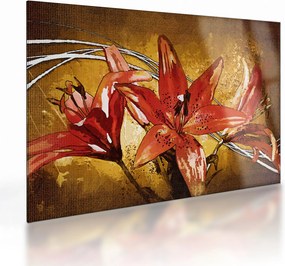 Kép a liliomvirágokról (üvegen) (70x50 cm)