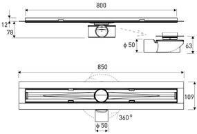 Axus Kwadrat L 800 zuhanyfolyóka