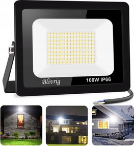Blivrig 100W Kültéri Led Reflektor Meleg Fehér 3000K IP66