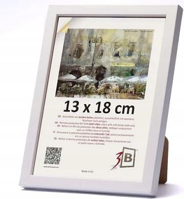 Fa képkeret akril üveggel 13x18cm fehér