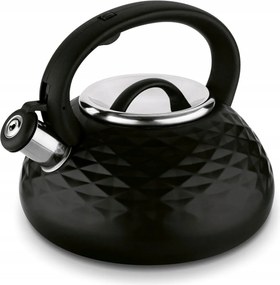 Rozsdamentes indukciós vízforraló síppal fekete 3L