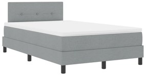 Box Spring Ágy matraccal világosszürke 120x190 cm szövet