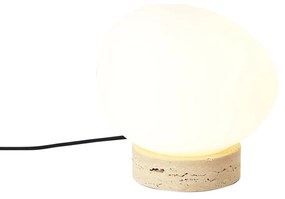 Japandi asztali lámpa bézs színben opálüveggel - Sally