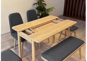 Étkezőgarnitúra(Kihúzható asztal, szék) (6 db) Vina Mini 03 1053 - Tölgy, Antracit
