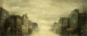 Egy nyugati város képe (120x50 cm)