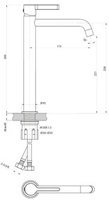 Sapho - Mosdócsap ICONIC 30,9 cm fényezett króm