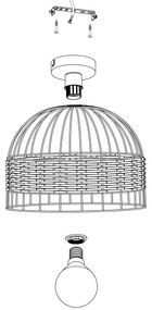 Eglo 43398 - Mennyezeti lámpa ANWICK 1xE27/60W/230V